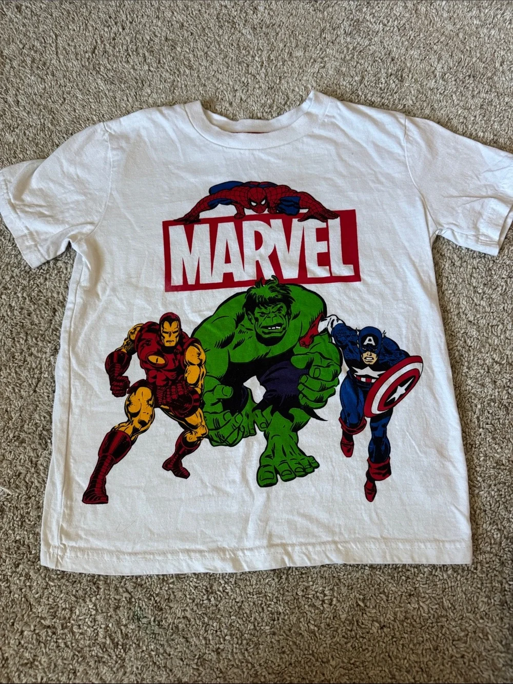 Marvel Kids Spider-Man and Superhero Tee Pack in Red, White, Gray, Blue